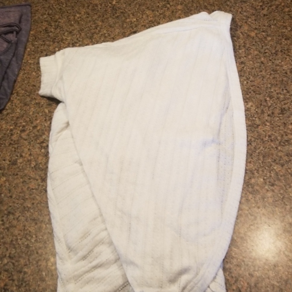 White short sleeve cardigan